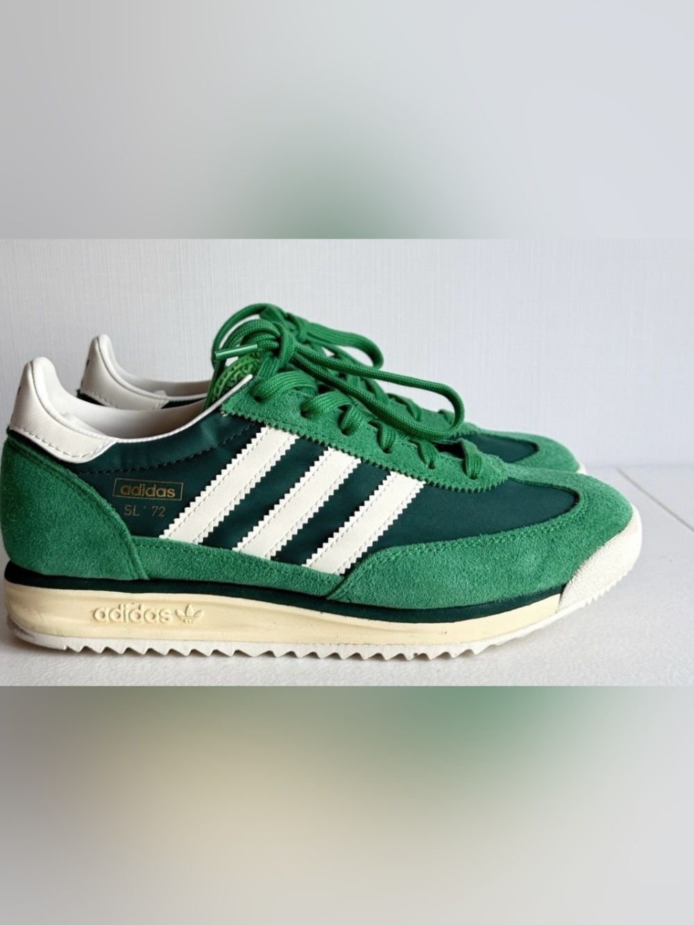 adidas women's SL 72 Retro Sneakers in Green and White